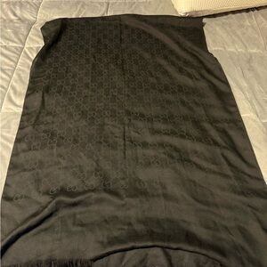 Gucci Black Monogram Scarf